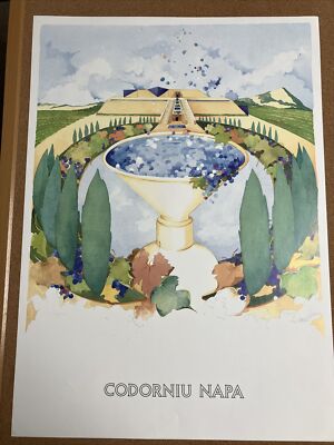 Codorniu Napa Winery Print Unframed Limited Edition Vintage Artwork 1991 20x28 