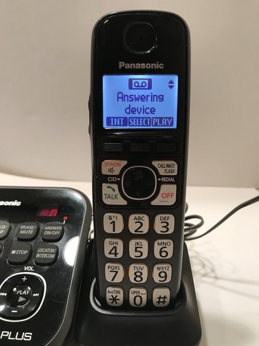 PANASONIC KX-TG4741B DECT 6.0 PLUS CORDLESS PHONE SYSTEM w/Extra Handset Works!