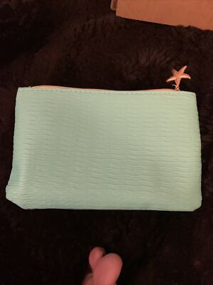 Ipsy Glam Bag Only Aqua Green Blue Faux Leather 5x7