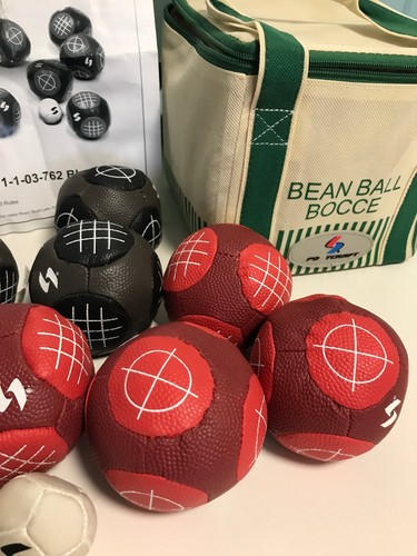 Bean Ball Bocce Ball Set Indoor Outdoor 9 Balls Instruction Case Sportcraft Game