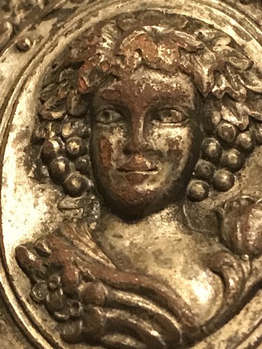 Antique Victorian Jwelry Metal Pin Brooch Ladys Head