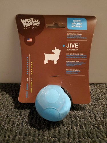 NEW Blue Jive Zogoflex Durable Ball Chew Dog Toy by West Paw