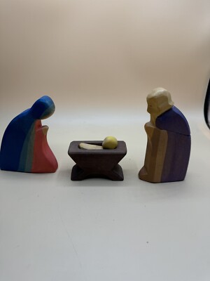 Ostheimer - Krippe  - Krippenfiguren - Maria , Josef , Kind - alte Version