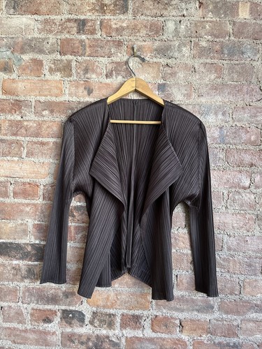 Pleats Please Issey Miyake Women’s Cardigan, Sz 5 Brown Japan