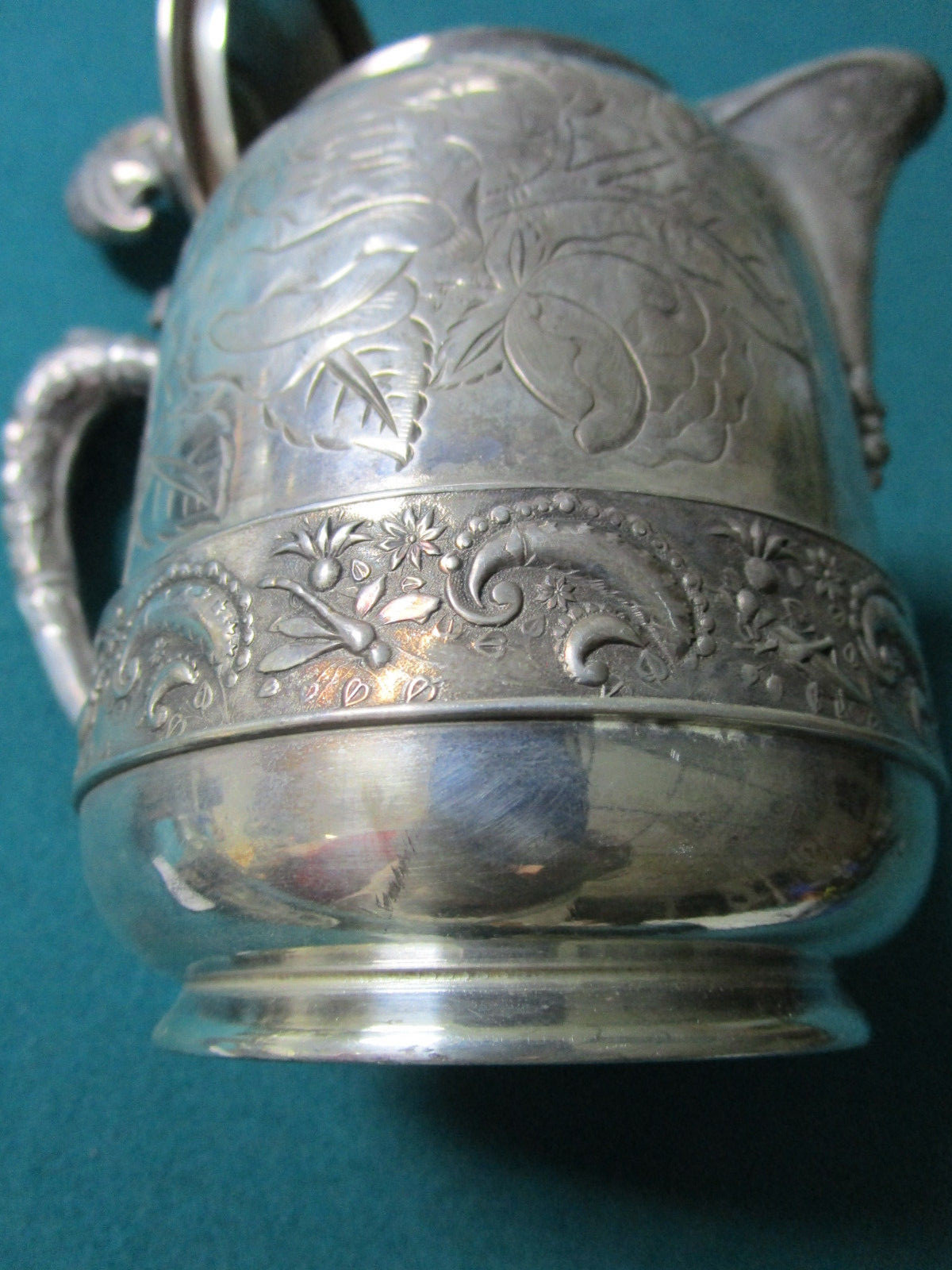 ANTIQUE 974 Quadruple SILVERPLATE Rockford SMALL POT -MILK JAR ORIGINAL