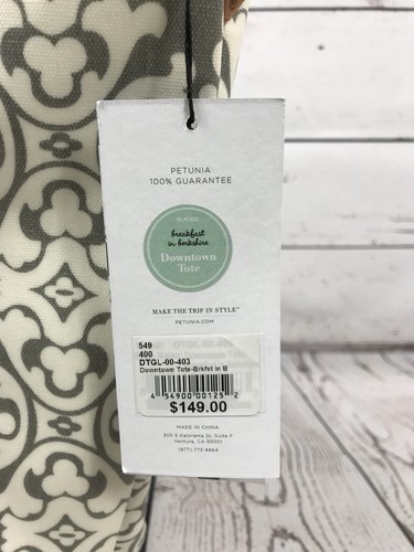 NWT Petunia Pickle Bottom Downtown Tote Mini Diaper Bag, Breakfast in Berkshire