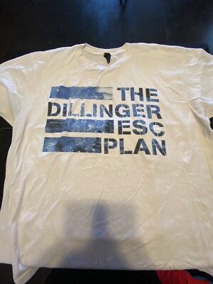 Dillinger Escape Plan T-Shirt XL White Tultex Ire Works Mathcore Metal Experim 