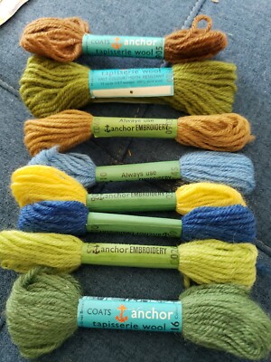 8 VINTAGE Coats Anchor TAPISSERIE WOOL YARN 