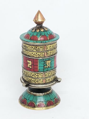 Tibetan Buddhist Handcrafted Spinning Prayer Wheel Table/Desktop Stand ~ TO-125K