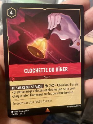 Carte Disney Lorcana FR-2 TCG Card 134/204 Clochette Du Dîner Rare Non Foil