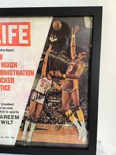 Kareem Abdul Jabar Wilt Chamberlain Autographed Authenticated Life Magazine 1972