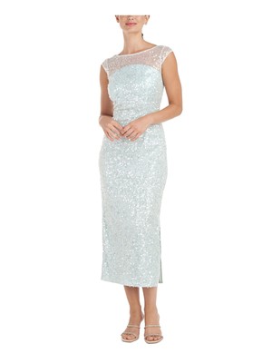 Женское вечернее платье-футляр миди с коротким рукавом и подкладкой цвета морской волны JS COLLECTIONS 12