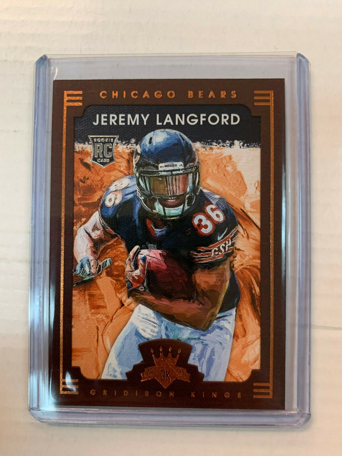 Jeremy Langford 2015 Gridiron Kings Rookie Bronze Border Card #129. rookie card picture