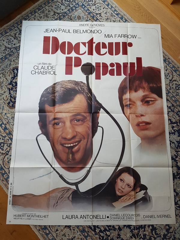 Affiche 1972 Docteur Popaul 120x160 Chabrol Mia Farrow Jean Paul Belmondo