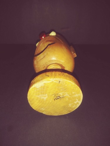 Vintage Kitschy Wooden Silly Funny Face Screw Twist Nutcracker 5.5