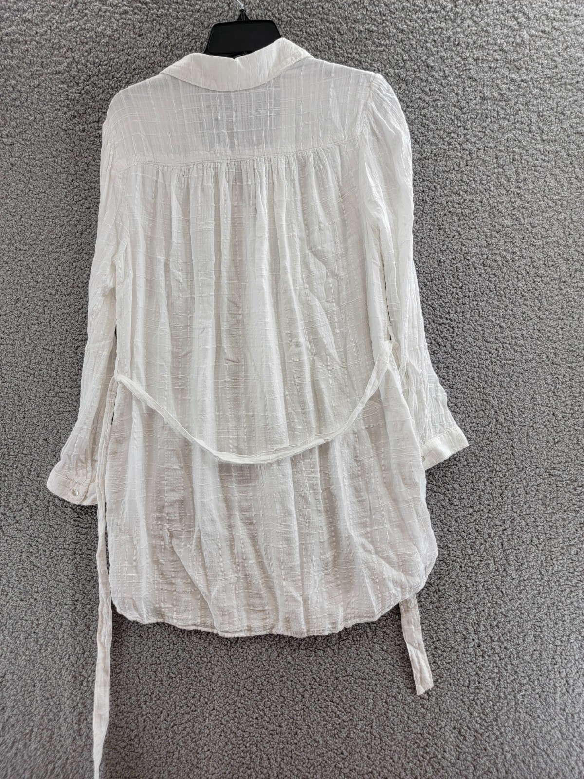 Bella Dahl Belted Shirtdress Women's S White Collared Shirttail Hem Button Front - Picture 13 of 19