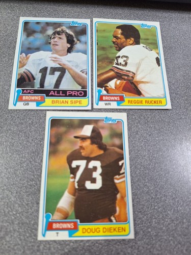 1981 Topps Football Browns Rucker #9+Dieken #49+Brain Sipe #350 -359