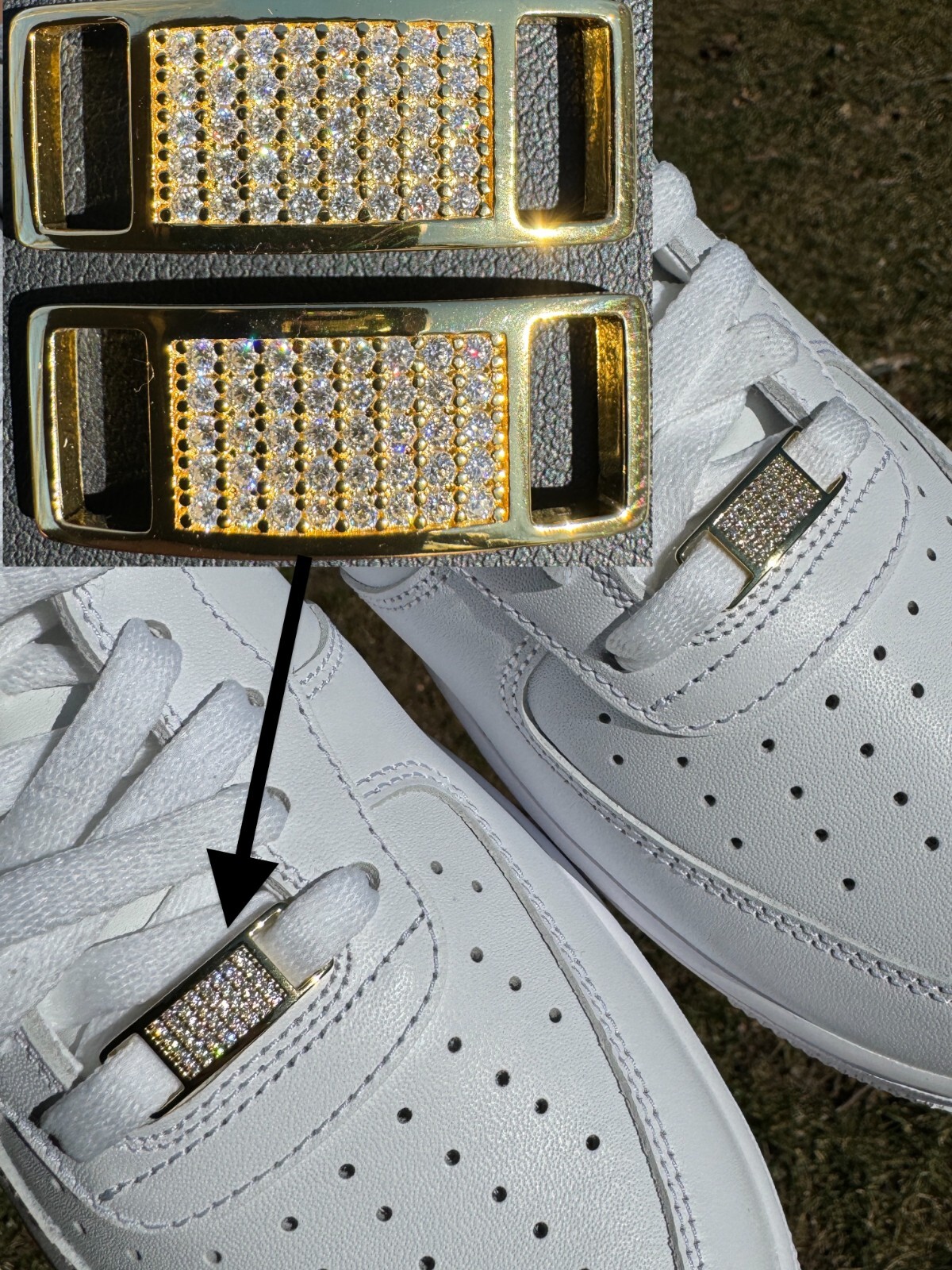 gold air force 1 lace lock