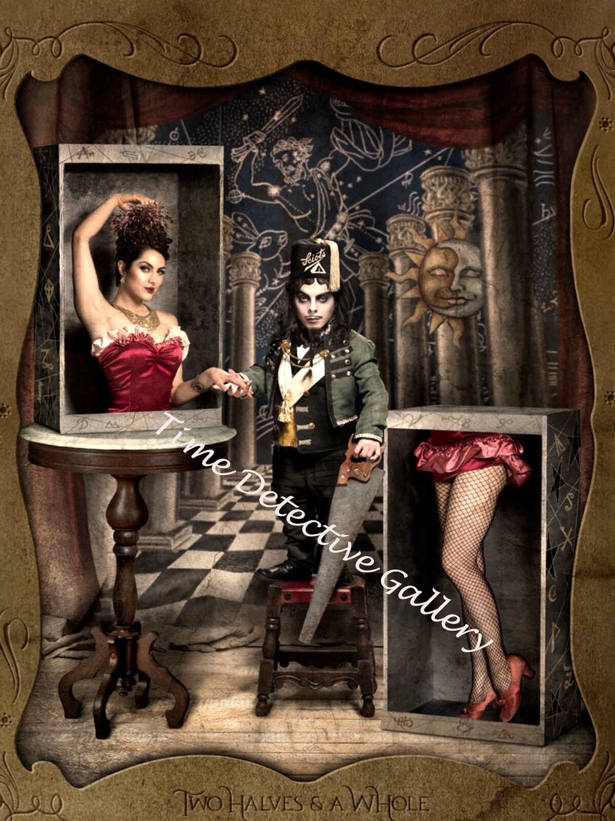 Creepy Vintage Circus Sideshow Graphic - Vintage Art Print