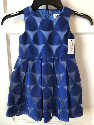 NWT Girls Milly Minis Cobalt Blue Pleated Fancy Dressy Dress Sz 5 $255 GORGEOUS 