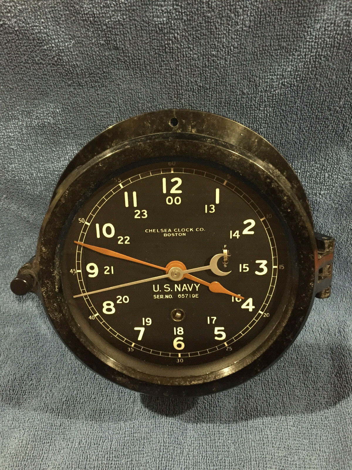 ** Fully Restored** WWII US NAVY 12/24 Chelsea Ship Clock Serial No. 365168