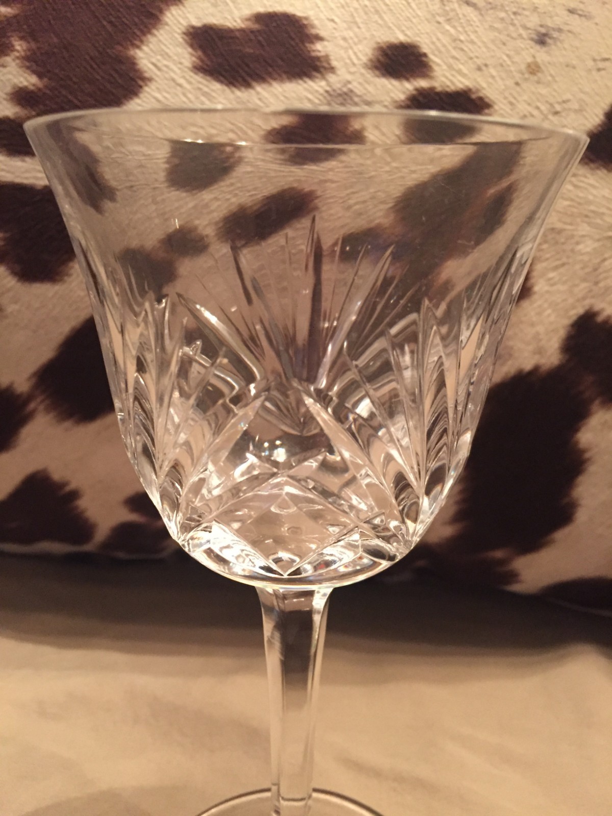 Gorham Crystal Cherrywood Clear Tall Water Goblets - Set of 2 - 7 1/2