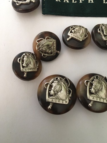 14 Ralph Lauren Equestrian Blazer Brown Replacement Buttons Silver Horse Head