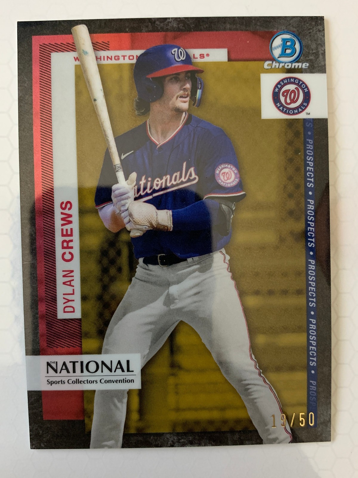 2024 Topps National NCCS Bowman Chrome Gold Refractor #TP-9 Dylan Crews /50 RC