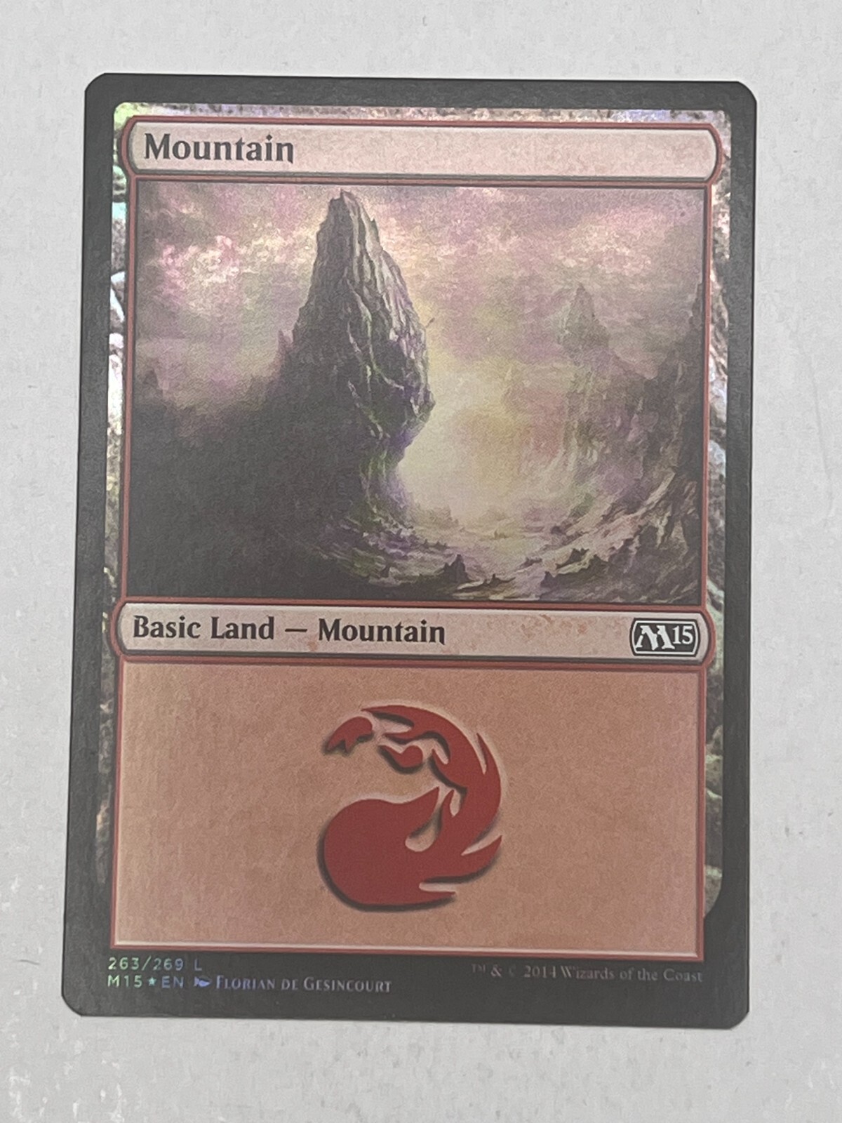 MTG Artist Proof Foil Mountain #263 M15 Signed by Florian De