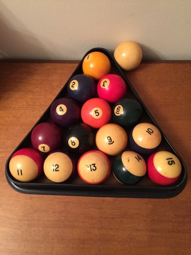 Vintage Amarith Belgium Billiard Pool Balls Set 2.25