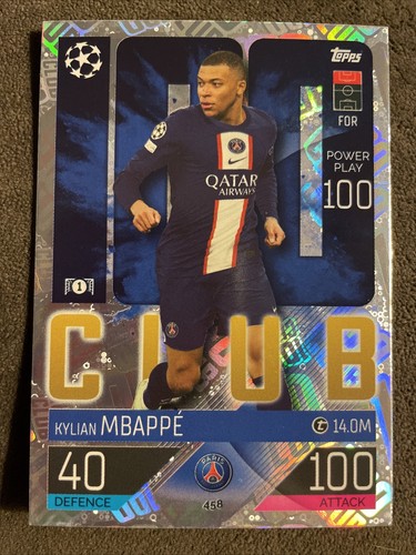 2022/23 Topps Match Attax Kylian Mbappe Silver Foil 100 Club 2022/23 Topps Match Attax Kylian Mbappe Silver Foil 100 Club