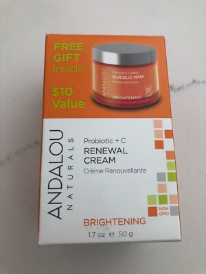 Andalou Naturals Probiotic+C Renewal Cream with Free Gift Brightening 1.7 Oz.
