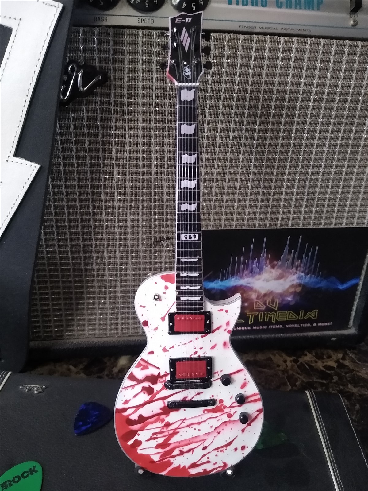 BOBBY KELLER- Blood Splatter ESP Eclipse 1:4 Scale Replica Guitar