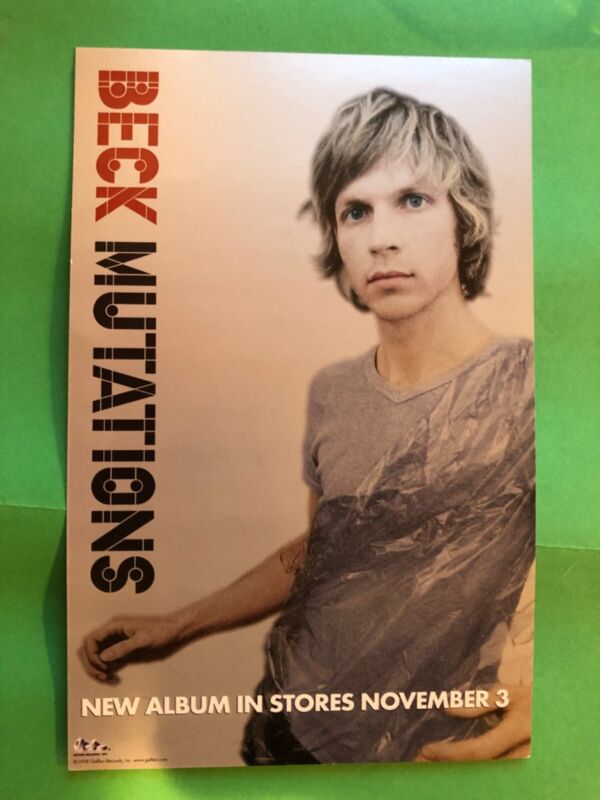 Beck 1996 Odelay Promo Double Sided Card And 1998 Mutations Promo Handbill Lot