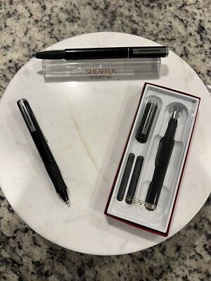 Sheaffer Classic BLACK Fountain Pen, RB, BPN 3 Piece Offer, NOS 1990s Retired1