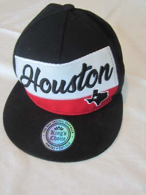 HOUSTON TEXAS Kings Choice Malakai Embroidered Snapback Hat Baseball Cap Black