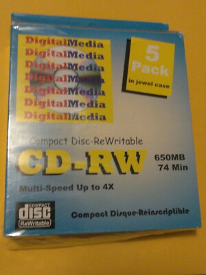 DigitalMedia CD-RW Compact Disc Rewritable 650MB 74 Mins Multi Speed Up 4X