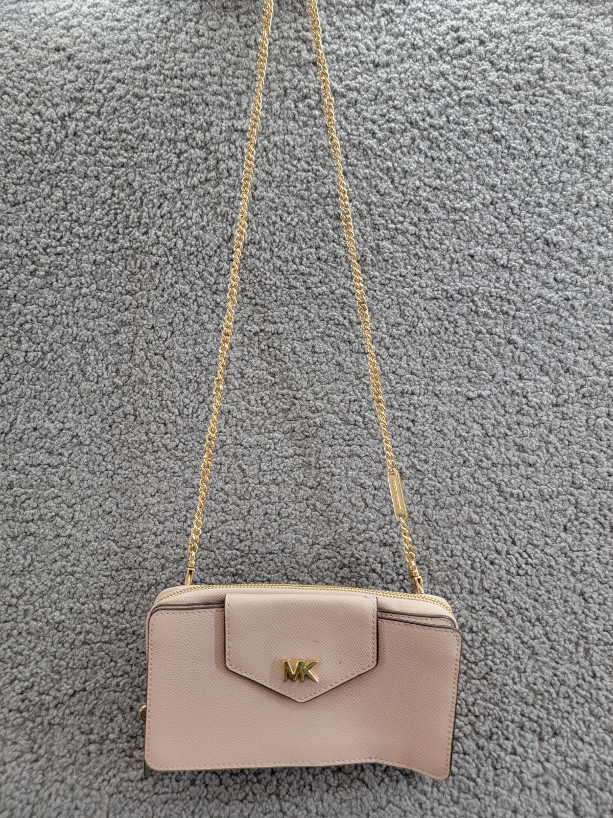 Michael Kors Convertible Leather Small Wallet On A Chain Women's Pink Zip Around - Picture 2 of 13