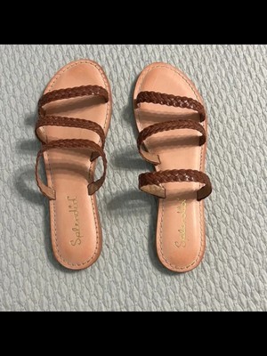 

Женские коричневые плетеные сандалии без шнуровки Thora с круглым носком SPLENDID, Коричневый, LL1753