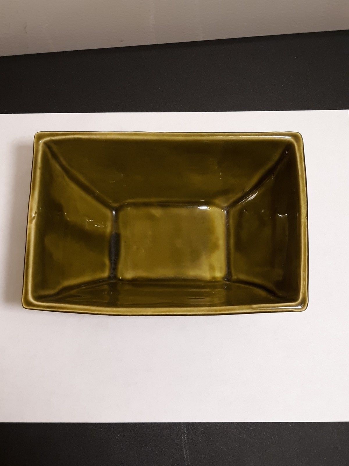 usa pottery green planter, hull, hall, mccoy marked #611