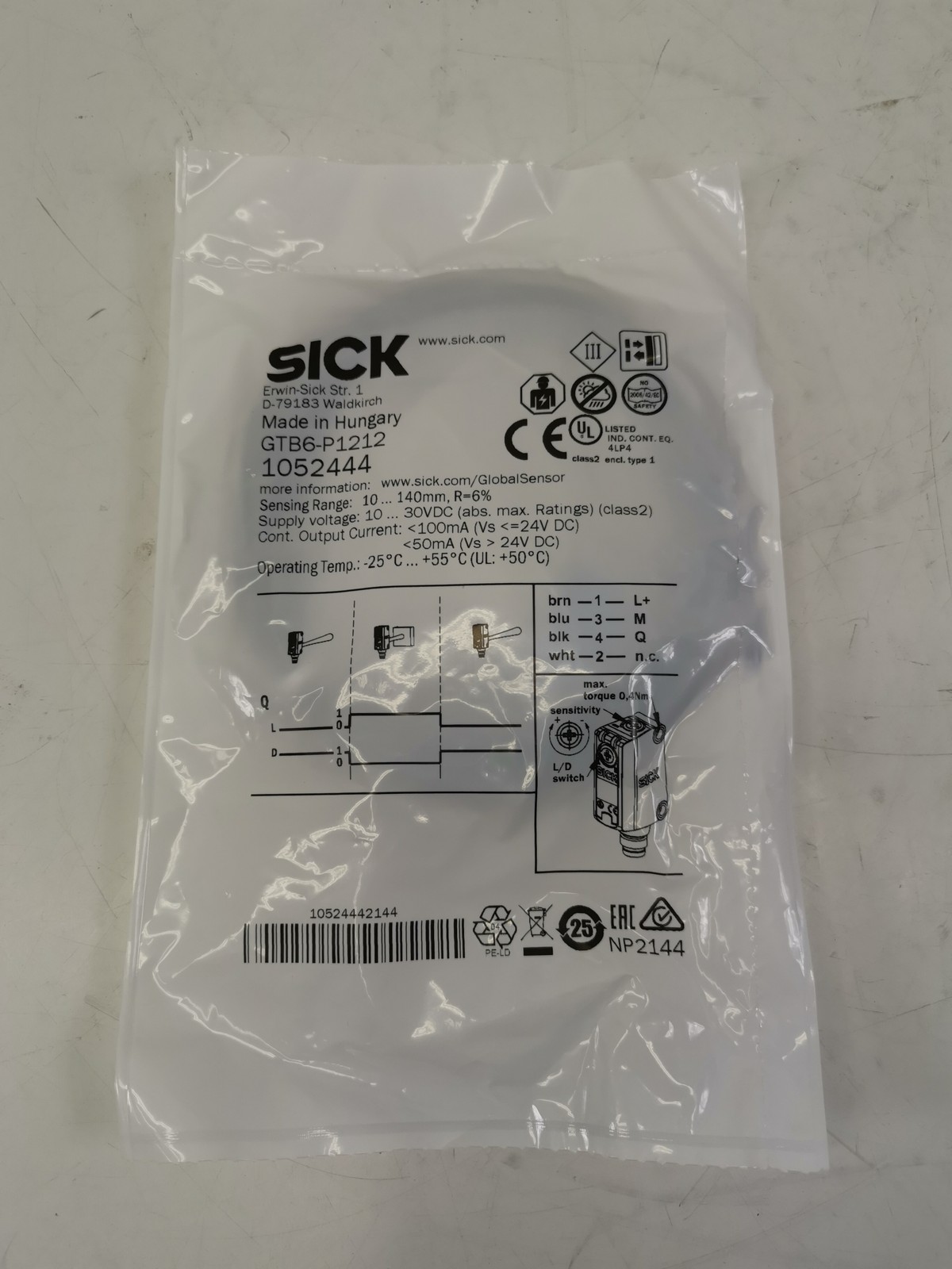 SICK GTB6-P1212/ 1052444 Lichttaster und Lichtschranken NEU