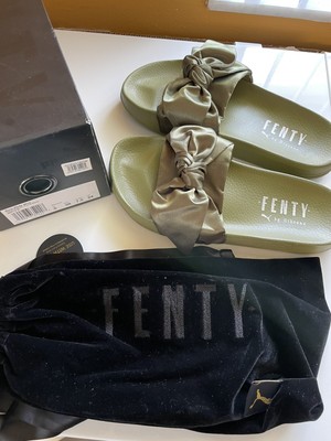 fenty bow slides olive