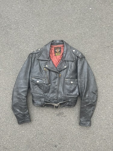 Vtg 1950s Harley davidson Cyclequeen Leather Jacket Size 40