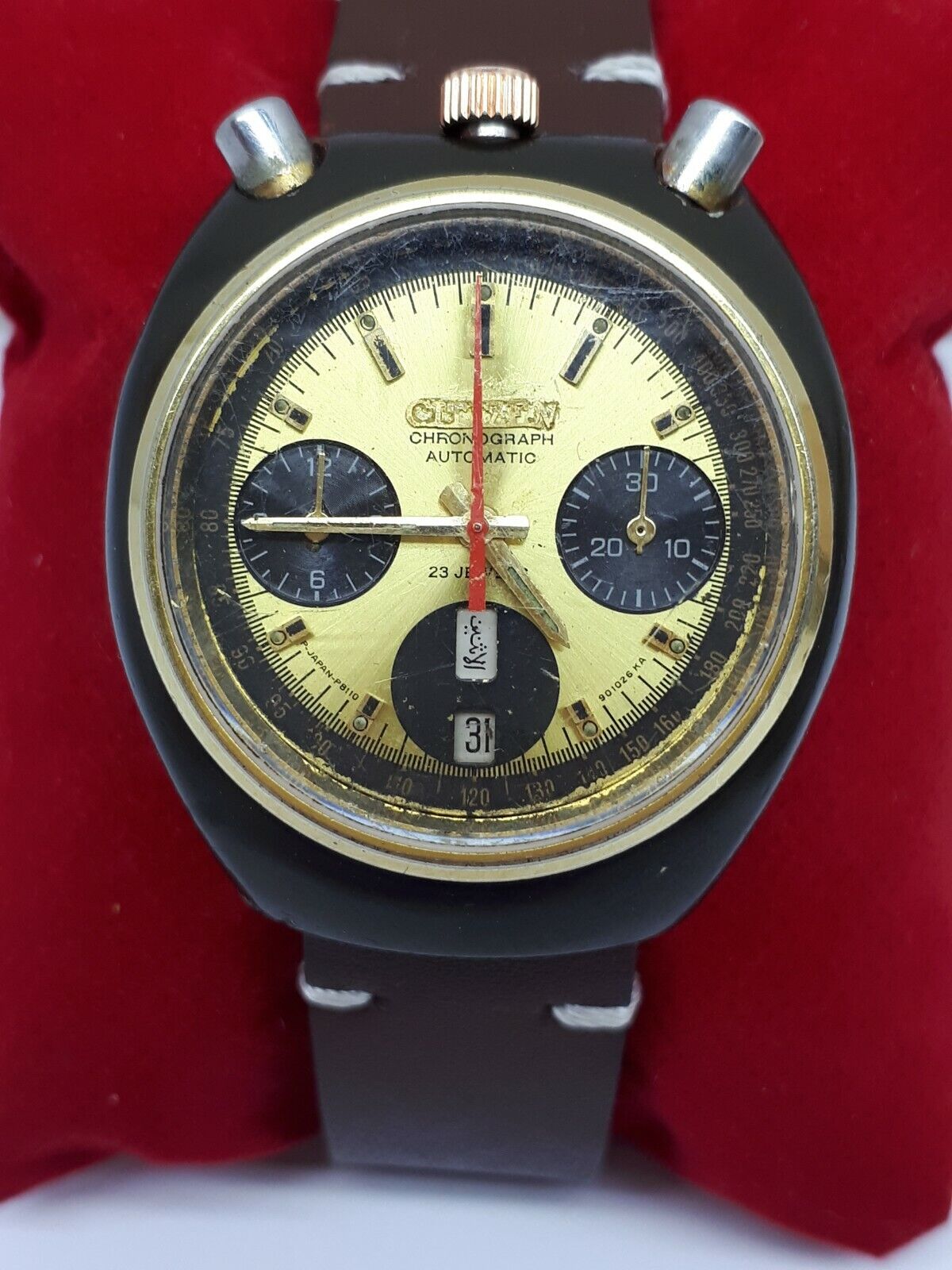 VTG CITIZEN BULLHEAD 8110 BLG AUTO CHRONO WATCH DAY DATE MEN VTG CITIZEN BULLHEAD 8110 BLG AUTO CHRONO WATCH DAY DATE MEN
