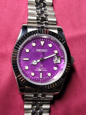 purple dial seiko 5 automatic japan made mens watch movement 7009 17 j 374935032613