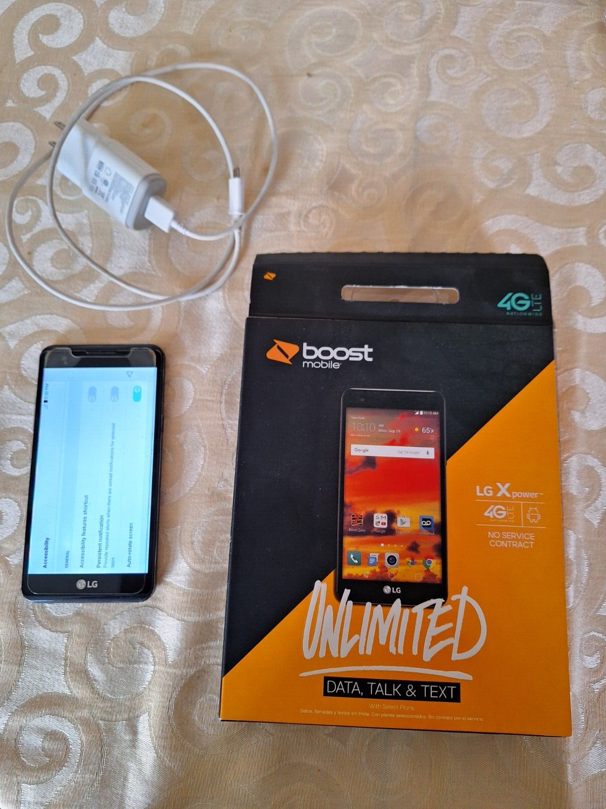 LG X Power LG-LS755 16GB Black Android Smartphone Boost Mobile - CLEAN MEID