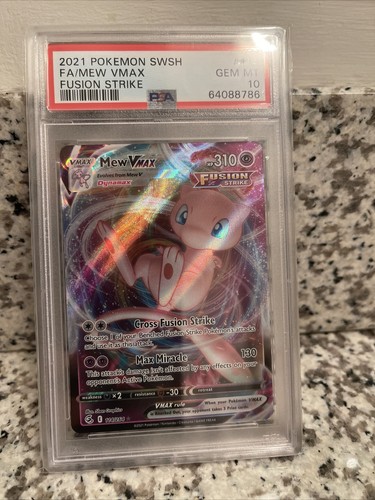 Mew VMAX 114/264 Full Art Ultra Rare Fusion Strike PSA 10 Mew VMAX 114/264 Full Art Ultra Rare Fusion Strike PSA 10