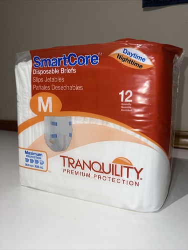 Tranquility SmartCore Disposable Briefs Adult Size Medium  Diaper w/ Tabs Qty 12
