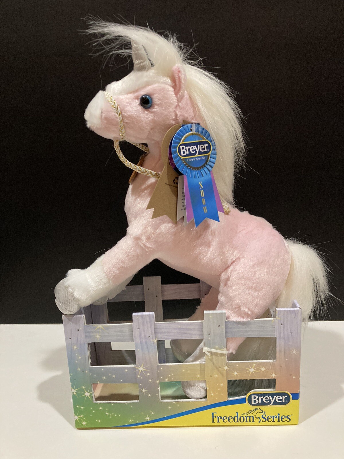 BREYER 13” Pink Unicorn “Aurora” Stuffed Animal Plush Showstoppers Stall Corral