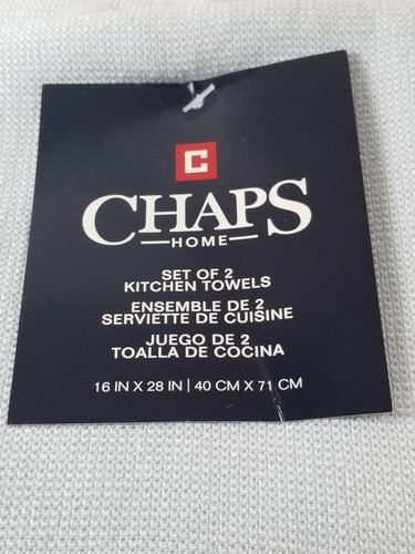 Chaps Home Set Of Two (2) Seaside Stripe Blue Print Cloth Kitchen Towels... New